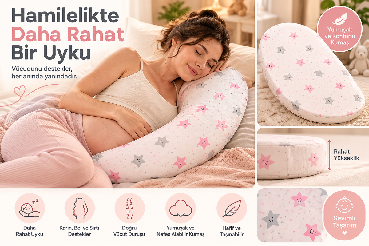 Ergonomik Ayarlanabilir Hamile Destek Yastığı